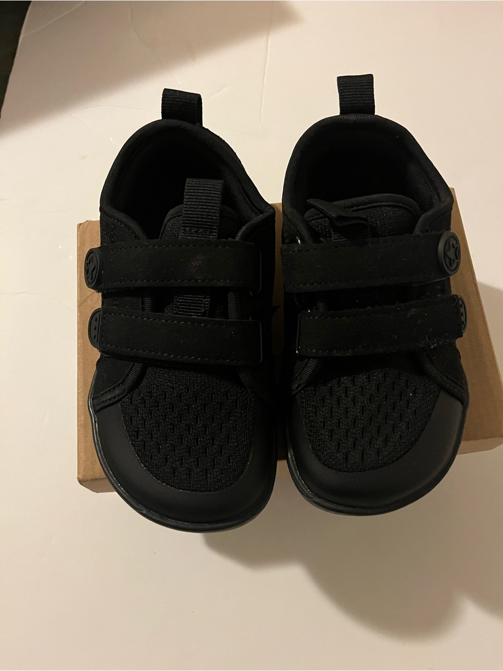Kids Black Velcro Athletic Shoes